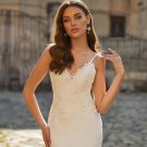 Spaghetti Straps Mermaid Wedding Dresses 2022 V-Neck Lace Appliques Elegant Ivory Custom Spaghetti Straps Mermaid Wedding Dresses 2022 V-Neck Lace Appliques Elegant Ivory Custom