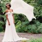 Beach Wedding Dresses A Line Sexy Off Shoulder Lace Accents Bridal Gowns