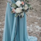Boho Beach Blue Lace Wedding Dresses A Line Lace Bridal Gowns