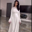 Simple Long Shoulder Wedding Dresses Bridal Gowns