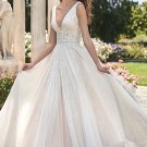 Charming Ivory V-Neck Lace Beads A-Line Wedding Dresses Bridal Pageant Dresses Wedding