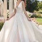 Charming Ivory V-Neck Lace Beads A-Line Wedding Dresses Bridal Pageant Dresses Wedding