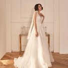 Glamorous A-line Wedding Dresses V-neck Lace Applicants Tulle Bow Bridal Dress Glamorous A-line Wedding Dresses V-neck Lace Applicants Tulle Bow Bridal Dress