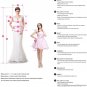 A-line Wedding Dresses Jewel Sleeveless Whole Body Flower Applicants with Little Pearls Court Gown