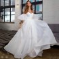 Princess Organza Wedding Dress Puff Short Sleeve Plus Size Bridal Lace up Back A Line Bridal Gown