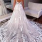 Gorgeous Boho Wedding Dresses Bridal Gown Lace Applique Spaghetti Straps A Line Covered