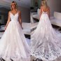 Gorgeous Boho Wedding Dresses Bridal Gown Lace Applique Spaghetti Straps A Line Covered