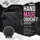 Crochet Shoulder Bag Handmade Cotton Black Unisex Limited Edition