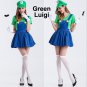 Women Super Mario Luigi Bros Cosplay Skirt Costume Fancy Dress Halloween Outfits