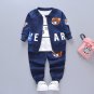 3PCS Baby Kid Toddler Boy Girl Cartoon Bear Jacket Tops Pants Outfit Clothes Set