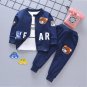 3PCS Baby Kid Toddler Boy Girl Cartoon Bear Jacket Tops Pants Outfit Clothes Set