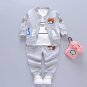 3PCS Baby Kid Toddler Boy Girl Cartoon Bear Jacket Tops Pants Outfit Clothes Set