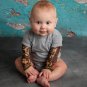 Baby Newborn Kid Boy Tattoo Printed Long Sleeve Romper Jumpsuit Bodysuit Clothes