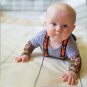 Baby Newborn Kid Boy Tattoo Printed Long Sleeve Romper Jumpsuit Bodysuit Clothes