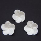 White Flower beads for jewelry making, Big five petal floral beads polymer clay 3 cm White Flower beads for jewelry making, Big five petal floral beads polymer clay 3 cm