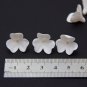 White flowers beads with three petals 0,6"( 1,5 cm), Floral beads Supplies, beads polymer clay