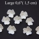 White flowers beads with three petals 0,6"( 1,5 cm), Floral beads Supplies, beads polymer clay White flowers beads with three petals 0,6"( 1,5 cm), Floral beads Supplies, beads polymer clay