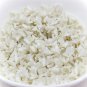 Pearl flowers Beads 4 petals lilac polymer clay 9-10mm, white flowers beads