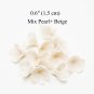 Mix Pearl/Beige flowers beads polymer clay 0,6"( 1,5 cm) Floral beads for jewelry