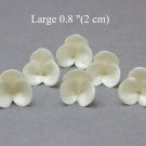 Pearl flowers Beads with three petals Large FLOWERS! 0,8" ( 2 cm) White floral beads,