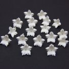 Flower five petal beads jewelry making 0.6" (1,5 cm), White flower beads polymer clay for jewelry Flower five petal beads jewelry making 0.6" (1,5 cm), White flower beads polymer clay for jewelry