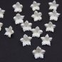 Flower five petal beads jewelry making 0.6" (1,5 cm), White flower beads polymer clay for jewelry