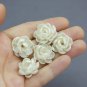 Pearl peony beads polymer clay 0,76"-0,8" (1,9-2,0cm), Handmade flower beads supplies for jewelry