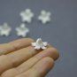 White small flower beads polymer clay making jewelry 0,48"-0,56"(12-14mm), Handmade beads