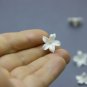 White small flower beads polymer clay making jewelry 0,48"-0,56"(12-14mm), Handmade beads