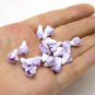 Lilac / White flowers buds making jewelry, Handmade floral beads polymer clay 0.4"- 0,48" (10-12mm)