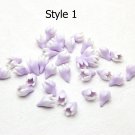 Lilac / White buds flowers, Handmade flower beads polymer clay for jewelry 0.4"- 0,48" (10-12mm)
