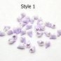 Lilac / White buds flowers, Handmade flower beads polymer clay for jewelry 0.4"- 0,48" (10-12mm)