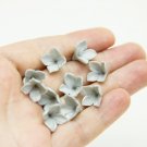 Light Silver Flowers Beads 4 Petals 9-10mm, Handmade Beads For Jewelry Making