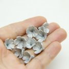 Silver Flowers Beads Polymer Clay 9-10mm, Silver floral beads supplies, Flowers making jewelrys