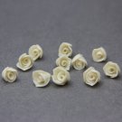 White Buds Roses beads polymer clay 0,24 "-0,28" (0,6-0,7cm), Roses Beads For Making Jewelry