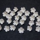 WHITE  flowers polymer clay beads Set (10 pcs), Pearl flowers polymer clay making jewelry