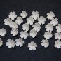 WHITE  flowers polymer clay beads Set (10 pcs), Pearl flowers polymer clay making jewelry