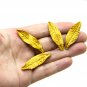 Gold eucalyptus leaves polymer clay beads  1.4" - 1.6"(3,5cm- 4 cm), &ETH;&iexcl;raft leafs for jewelry.