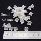 Small flowers beads polymer clay 7-8 mm, White floral beads jewelry making