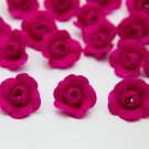 Fuchsia Roses Beads (5pcs), Handmade Beads Polymer Clay beads 0,68"-0,8" (1,7 - 2cm