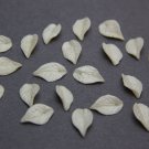 Small leaves beads polymer clay( 10 pcs), Pearl effect leaves beads, White leaves beads
