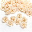 Beige Roses Beads (5pcs) 0,6"-0,8" (1,5-2cm),Floral rose beads polymer clay