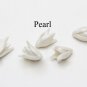 Pearl buds lily flower beads, White flower beads 1.5-1.7cm Floral lilies beads Supplies beads