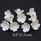 White flower beads clay for making tiaras 0,6" ( 1.5 cm), Floral clay making  jewelry