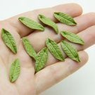 Olive leaves polymer clay, Green leaves beads 0.8"-1" (2cm-2.5 cm), Leaf jewelry supplies