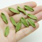 Olive leaves polymer clay, Green leaves beads 0.8"-1" (2cm-2.5 cm), Leaf jewelry supplies
