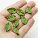 Small leaves clay, Olive color leaves beads 0.4" (1cm-1.5 cm), Leaf green jewelry making