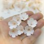 Large White Beige Flowers Beads polymer clay 0,6"( 1,5 cm), Cafts Flowers, Flowers jewelry making