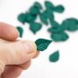 Small Emerald Green Leaves Polymer Clay 0.4"-0.48"(1cm- 1.2cm), Dark Green Leaves Jewelry Making