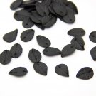 Black Leaf Beads Polymer Clay 0.52" -0.6"(1.3cm-1.5cm),Crafts Leaf Jewelry Making
